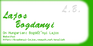 lajos bogdanyi business card